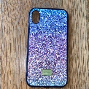 Tricolor glitter iPhone XR case